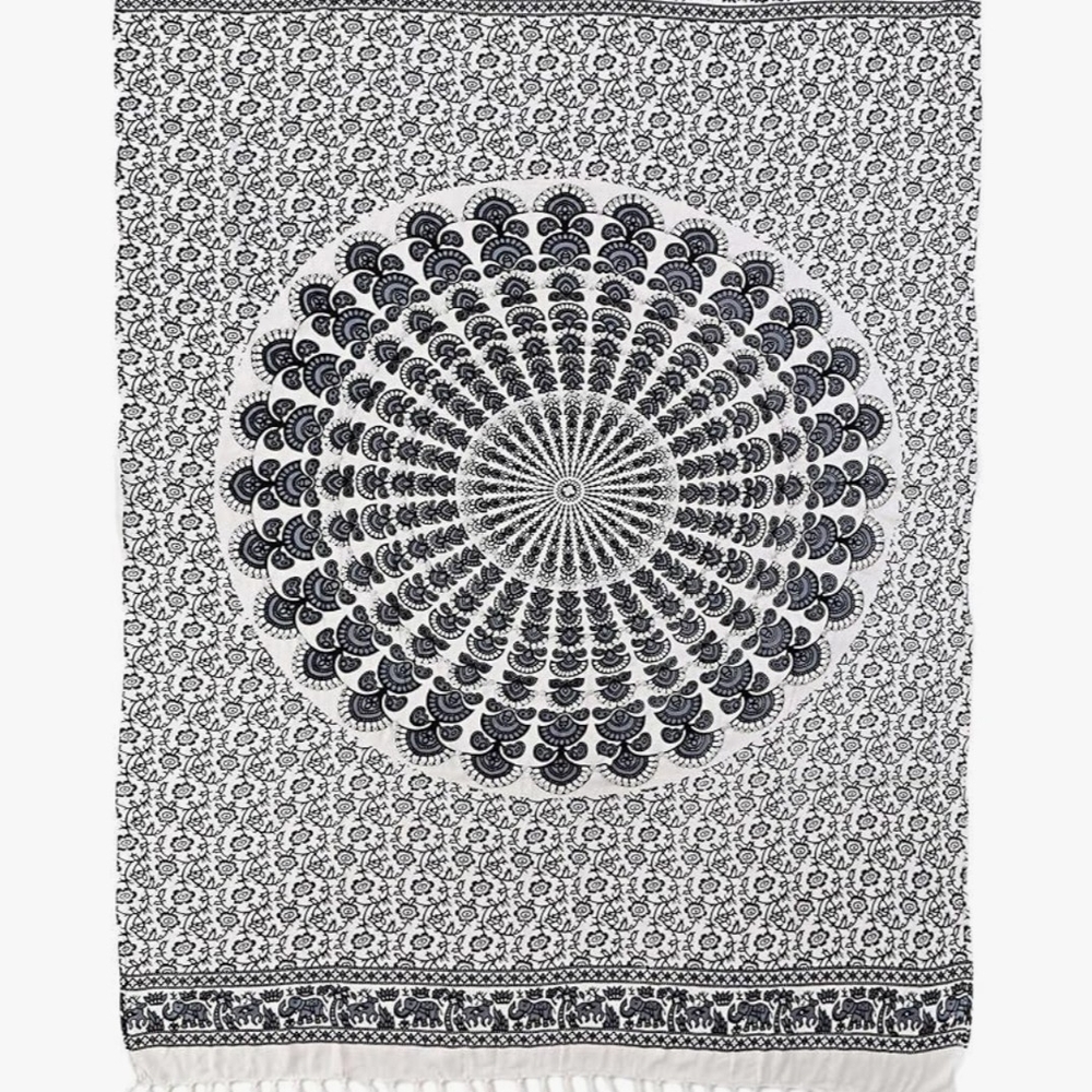 Elegant Black and White Sarong Swimwear - Picture 3 of 7
